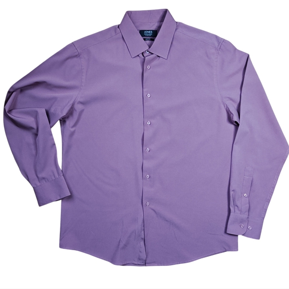 Jones New York Signature Slim Fit Orchid Pastel Men's Button Up Shirt Slim Fit